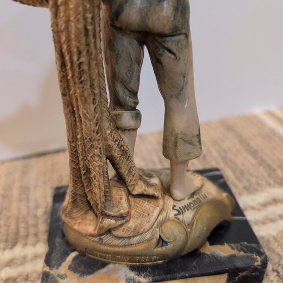 VTG Fontanini Italian Simonelli Depose Carrara Marble Fish Basket Crab Figurine - Picture 9 of 13